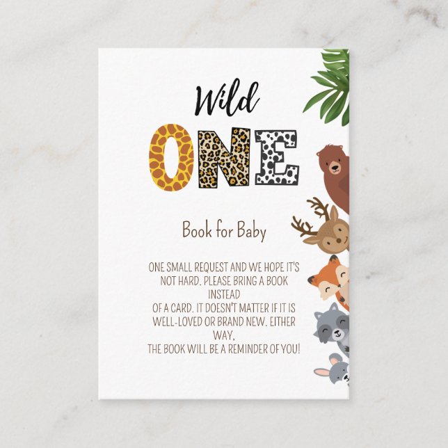 Wild One Safari Baby Dusche Buchungsanfrage Begleitkarte (Vorderseite)
