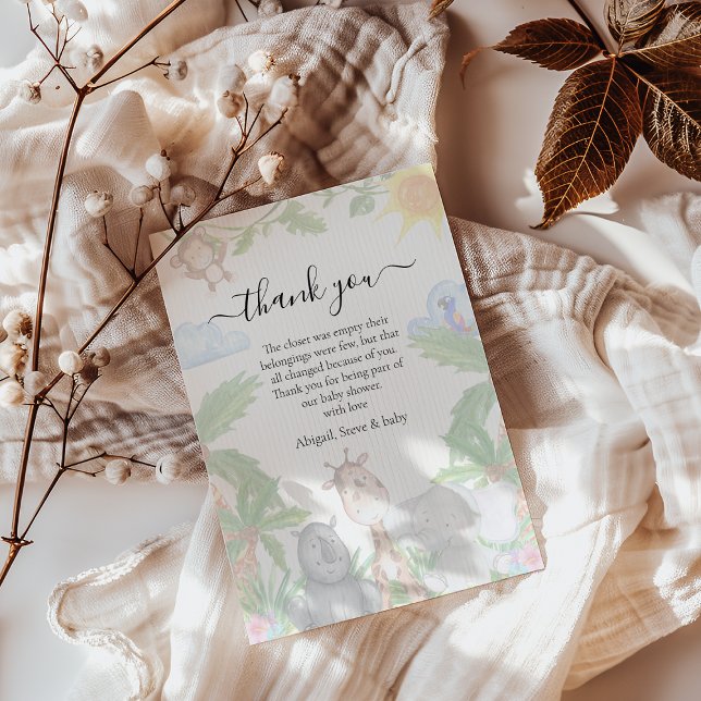 Wild One Safari Baby Dusche Danke Karte (Von Creator hochgeladen)