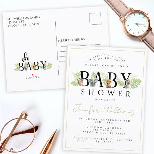 Wild one Safari Baby Dusche Einladung Postkarte