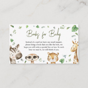 Wild One Safari Baby Shower Books for Baby Begleitkarte