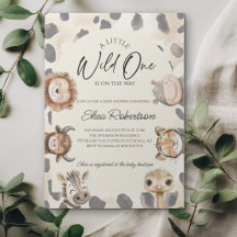 Wild One Safari Baby Shower Einladung