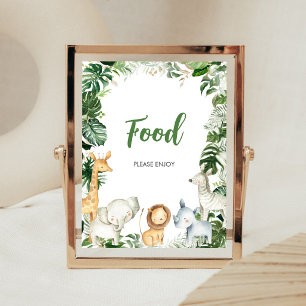 Wild One Safari Baby Shower Essen Schild