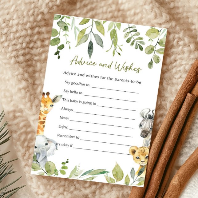 Wild One Safari Baby Shower Ratschläge und Wünsche (Von Creator hochgeladen)