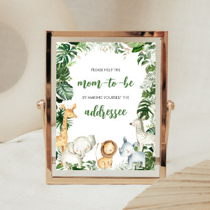 Wild One Safari Baby Shower Umschlag-Station Schil Poster