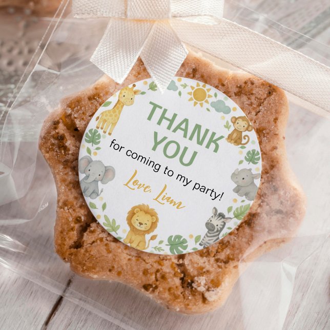 Wild One Safari Birthday Runder Aufkleber (Von Creator hochgeladen)