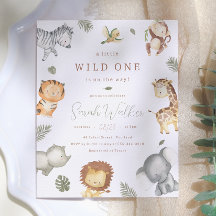 Wild One Safari Boy Budget Kinderdusche Einladung