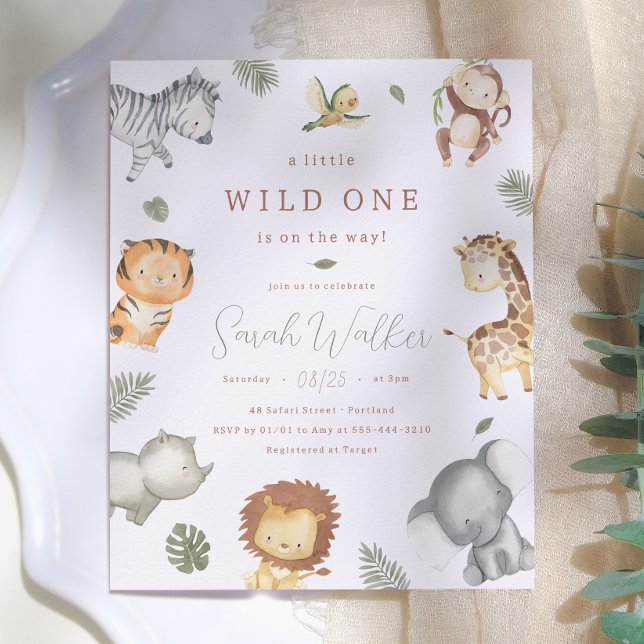 Wild One Safari Boy Budget Kinderdusche Einladung (Von Creator hochgeladen)