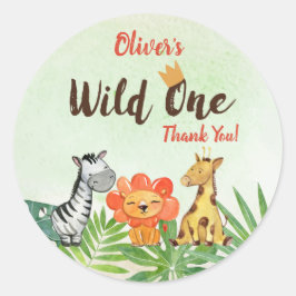 Wild One, Safari Danke Runder Aufkleber