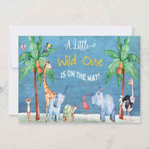 Wild One Safari Dschungel Elefant Tiere Baby Einladung