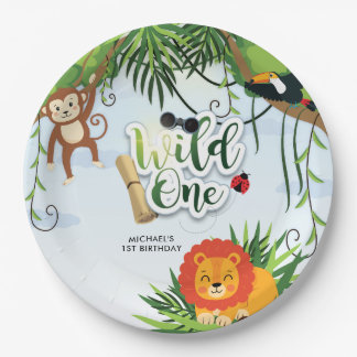 Wild One Safari Dschungel Tropische Babyparty Pappteller