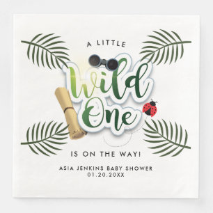 Wild-One-Safari-Dschungel-Tropisches-Baby-Shower Serviette