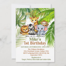 Wild One Safari Einladung zum 1. Geburtstag | Süße