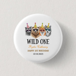 Wild One Safari Erster Geburtstag – Dschungeltiere Button