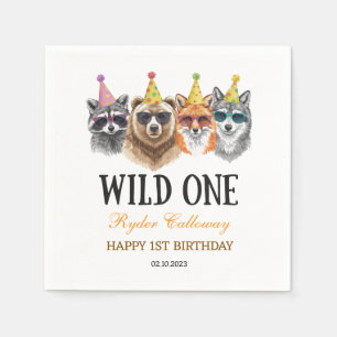 Wild One Safari Erster Geburtstag – Dschungeltiere Serviette