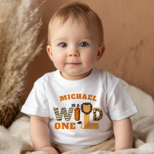 WILD ONE Safari Erster Geburtstag mit Namen Baby T-shirt