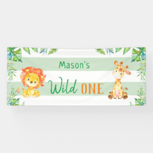 Wild One Safari Erster Jungle Boys Geburtstag Banner