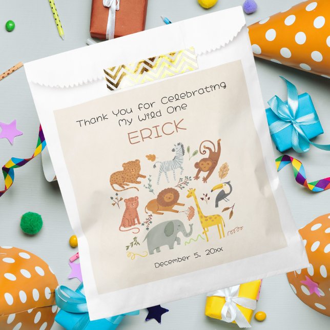 Wild-One-Safari-Erstgeburtstagsfeier Geschenktütchen (Von Creator hochgeladen)