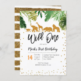 Wild One Safari Geburtstag Einladung