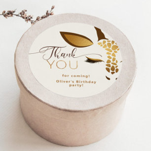 Wild one Safari Geburtstag vielen Dank Runder Aufkleber