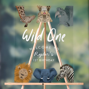 Wild One Safari Geburtstag Willkommen Acrylschild