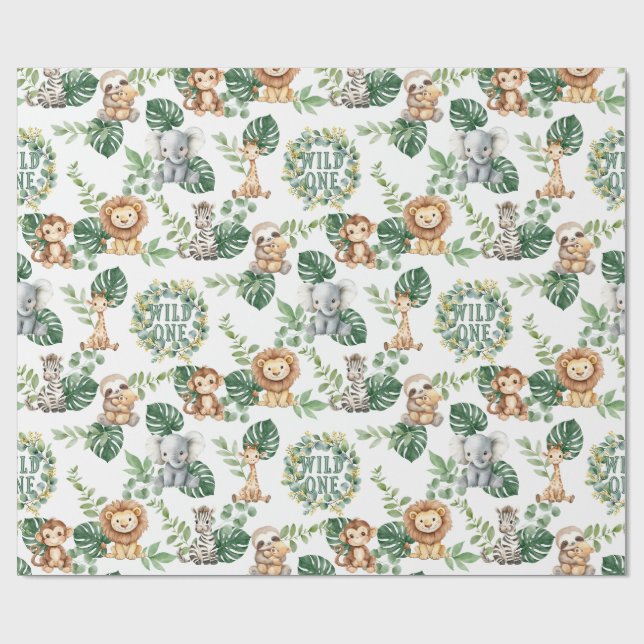 Wild One Safari Geschenkpapier (Flach)