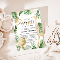 Wild One Safari Green & Gold Baby Dusche per Mail