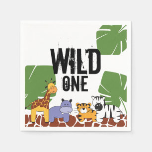 Wild One   Safari Jungle Animals   Erster Geburtst Serviette