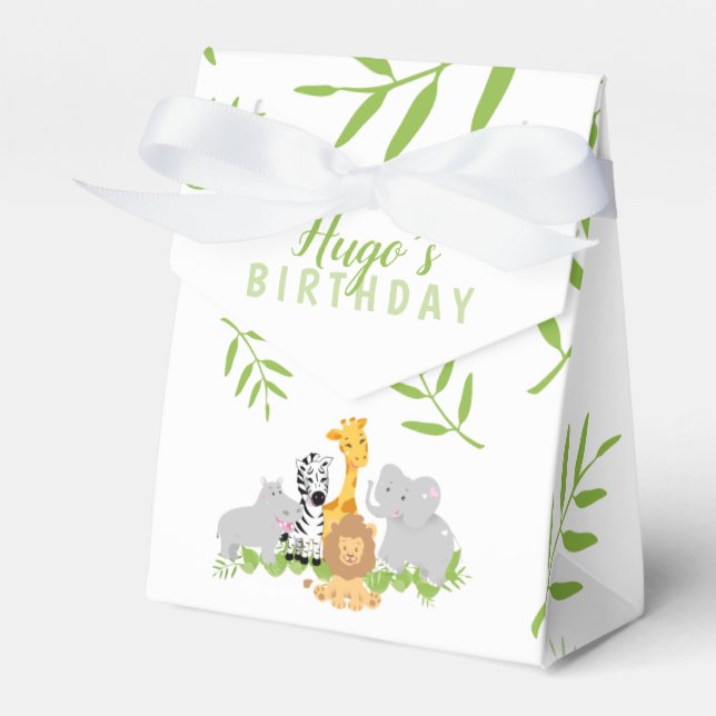 Wild One Safari Jungle Birthday Favor Box Geschenkschachtel (Vorderseite)