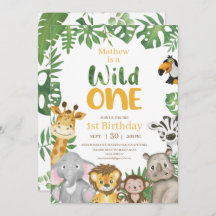 Wild One Safari Jungle Erster Geburtstag Gelb