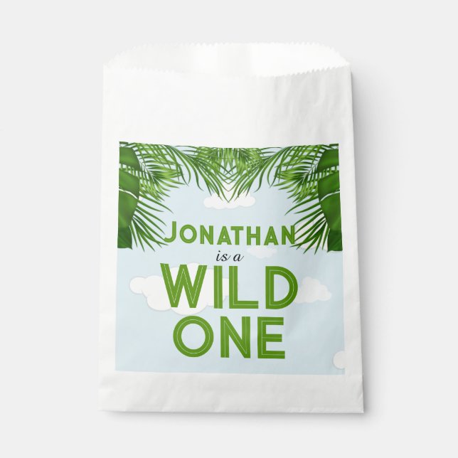 Wild One Safari Jungle Favor Bags Geschenktütchen (Vorderseite)