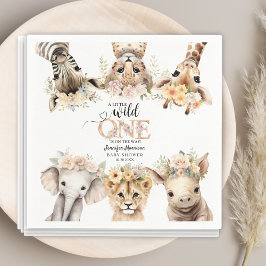 Wild One Safari Jungle Girl Babydusche Napkins Serviette