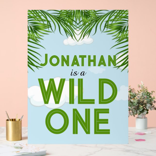 Wild One Safari Jungle Party Sign Acrylschild (Hochzeit)