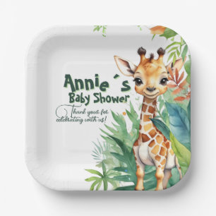 Wild One Safari Thema, Dschungel, Watercolor Safar Pappteller