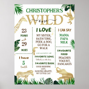 Wild One Safari Thema Geburtstagsparty Poster