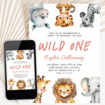 Wild One Safari-Thema-Mädchen-Geburtstagsfeier zum