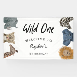 Wild One Safari Theme Boys erstes Geburtstagsbanne Banner