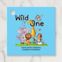 Wild One Safari-Tiere 1. Geburtstag Cartoon-Einlad