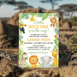 Wild-One-Safari-Tiere-Baby-Party Einladung