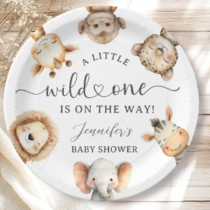 Wild One Safari-Tiere Dschungel Baby-Party Pappteller