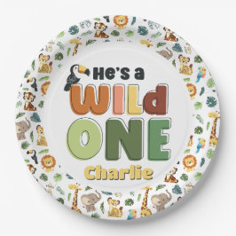 Wild One Safari Zoo Animal Birthday Party Pappteller