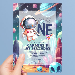 Wild One Space Alien Astronaut 1. Geburtstag Einladung