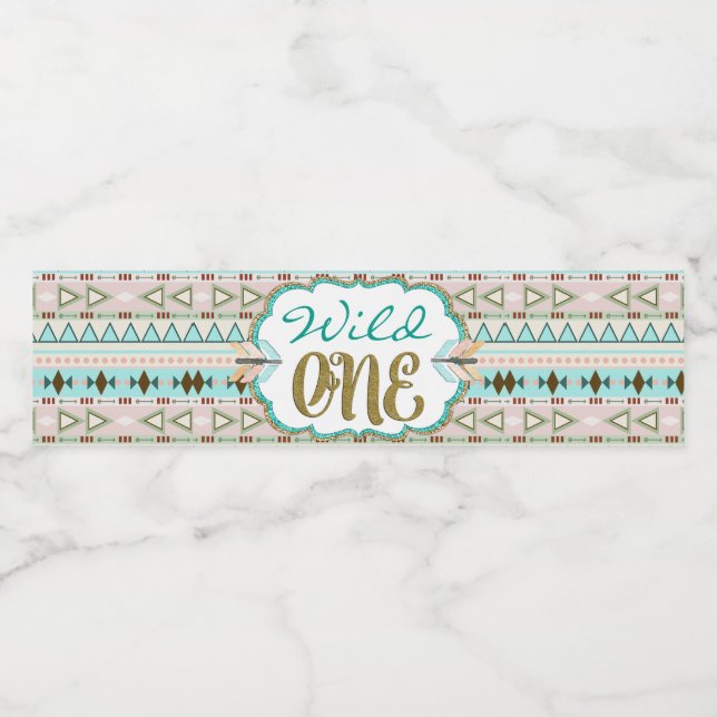 Wild-One-Stamm 1. Geburtstag Wasserflaschen Etiket Wasserflaschenetikett