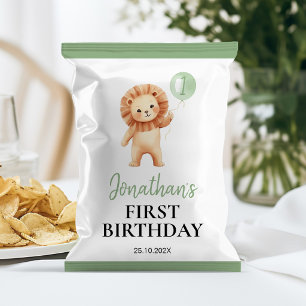 Wild One Süße Löwe Sage Geburtstags-Chip-Tüten-Ver Flyer