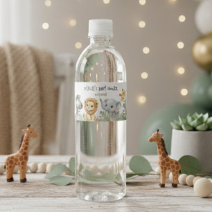 Wild One Süße Safari Dschungel-Baby-Party  Wasserflaschenetikett
