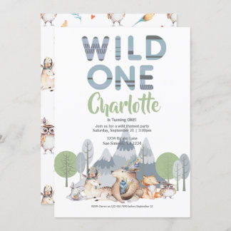 Wild One Süße Tier Geburtstag Einladung