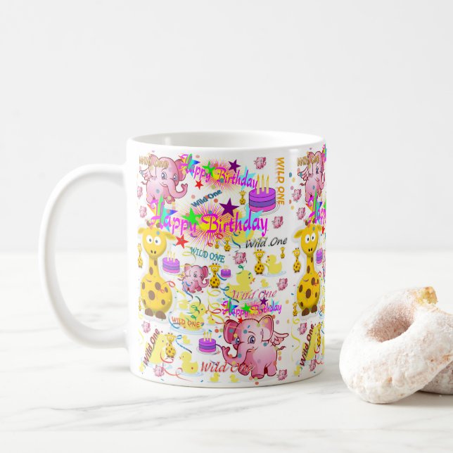 Wild One Tasse zum ersten Geburtstag (Mit Donut)