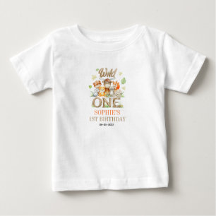 Wild One Tier 1. Geburtstagsfeier Safari Dschung Baby T-shirt