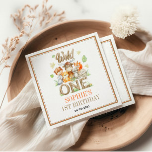 Wild One Tiergeburtstagsfeier Safari Dschungel Serviette