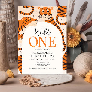 Wild One Tiger 1. Geburtstag Party Einladung