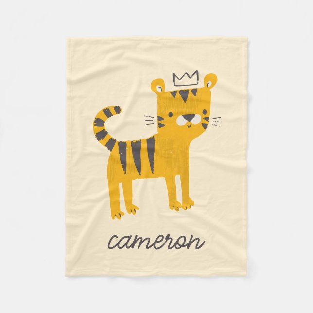 Wild One Tiger Cat Fleecedecke (Vorderseite)